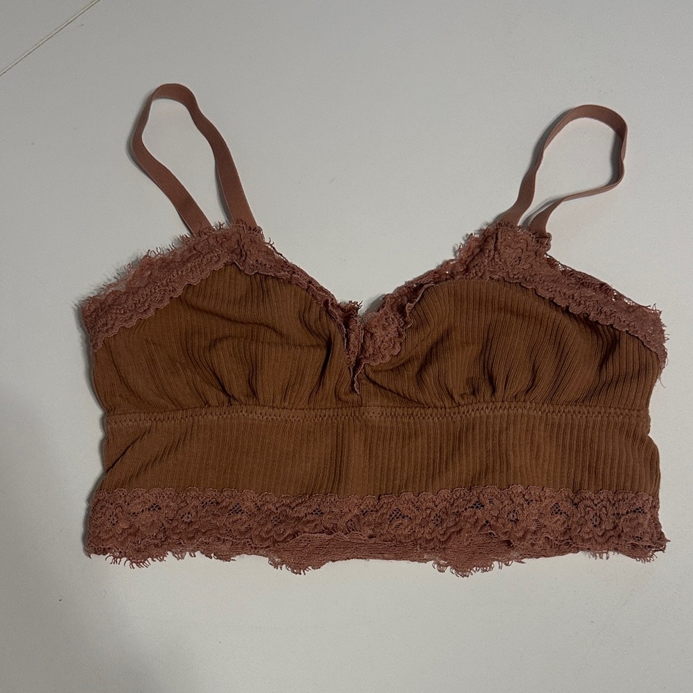 Aerie Tan Lace Bralette size XXS
